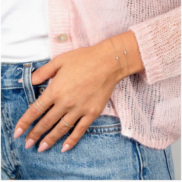 Adina Eden Diamond Band 14K White Gold Ring - Picture 3 of 8